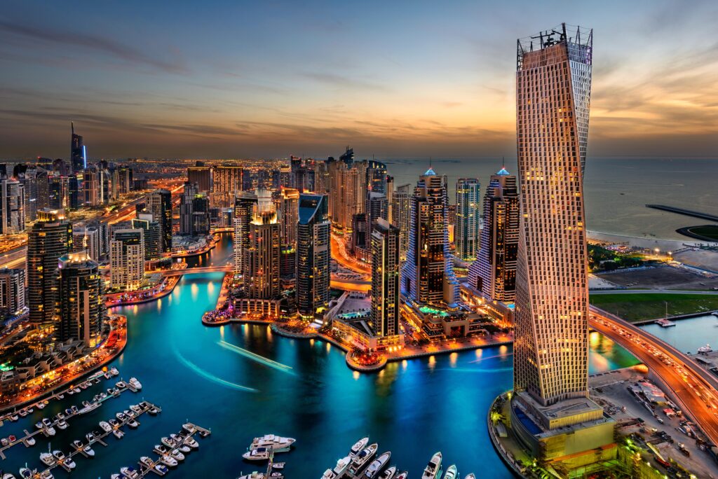 People enjoying leisure time by the beach in Dubai